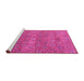 Sideview of Machine Washable Abstract Pink Modern Rug, wshabs4153pnk