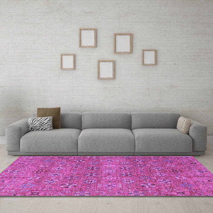 Machine Washable Abstract Purple Modern Area Rugs in a Living Room, wshabs4153pur