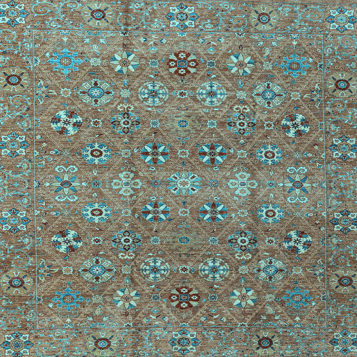 Square Abstract Light Blue Modern Rug, abs4153lblu