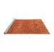 Sideview of Machine Washable Abstract Orange Modern Area Rugs, wshabs4153org