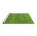 Sideview of Machine Washable Abstract Green Modern Area Rugs, wshabs4153grn