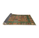 Sideview of Abstract Copper Green Modern Rug, abs4154