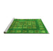 Sideview of Machine Washable Abstract Green Modern Area Rugs, wshabs4154grn