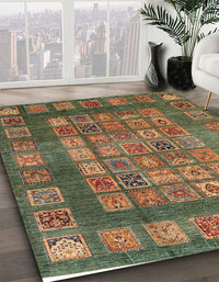 Abstract Copper Green Modern Rug, abs4154