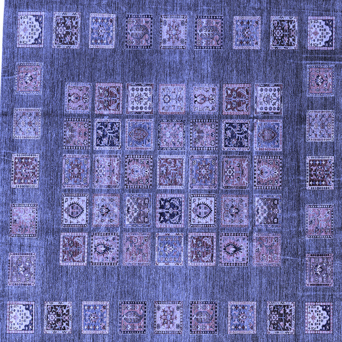 Square Abstract Blue Modern Rug, abs4154blu