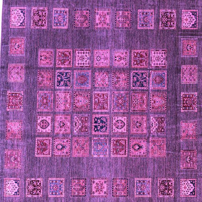 Square Machine Washable Abstract Purple Modern Area Rugs, wshabs4154pur