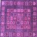 Square Machine Washable Abstract Purple Modern Area Rugs, wshabs4154pur