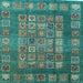 Square Abstract Light Blue Modern Rug, abs4154lblu