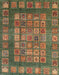 Abstract Copper Green Modern Rug, abs4154