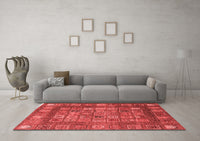 Machine Washable Abstract Red Modern Rug, wshabs4154red