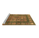 Sideview of Machine Washable Abstract Brown Modern Rug, wshabs4154brn