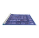 Sideview of Machine Washable Abstract Blue Modern Rug, wshabs4154blu