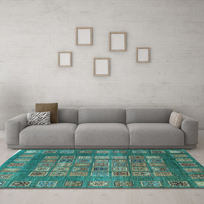 Machine Washable Abstract Light Blue Modern Rug in a Living Room, wshabs4154lblu