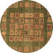 Round Machine Washable Abstract Brown Modern Rug, wshabs4154brn