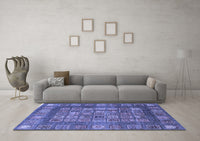 Machine Washable Abstract Blue Modern Rug, wshabs4154blu