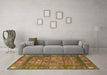 Machine Washable Abstract Brown Modern Rug in a Living Room,, wshabs4154brn