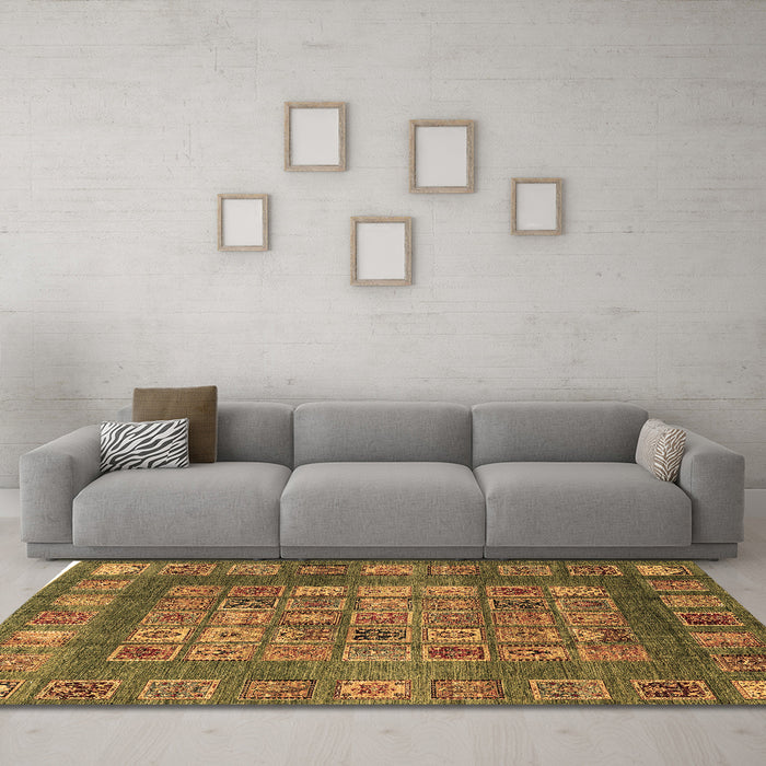 Machine Washable Abstract Brown Modern Rug in a Living Room,, wshabs4154brn