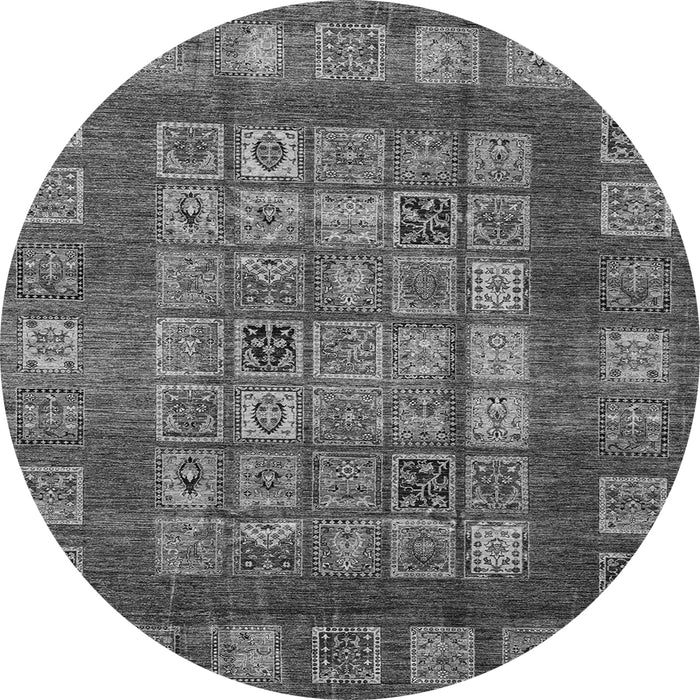 Round Abstract Gray Modern Rug, abs4154gry