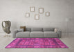 Machine Washable Abstract Pink Modern Rug in a Living Room, wshabs4154pnk