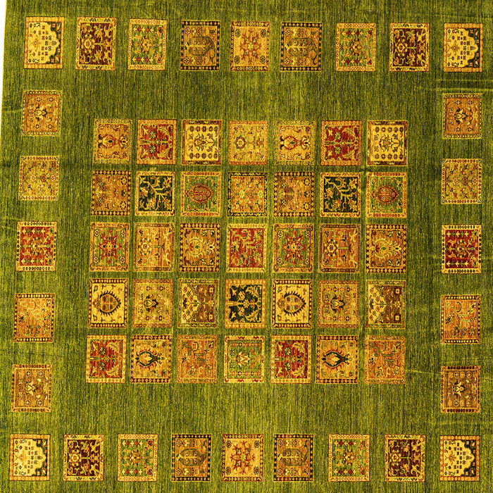 Square Abstract Yellow Modern Rug, abs4154yw