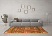 Machine Washable Abstract Orange Modern Rug, wshabs4154org