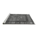 Sideview of Machine Washable Abstract Gray Modern Rug, wshabs4154gry