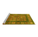 Sideview of Machine Washable Abstract Yellow Modern Rug, wshabs4154yw