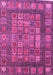 Machine Washable Abstract Pink Modern Rug, wshabs4154pnk