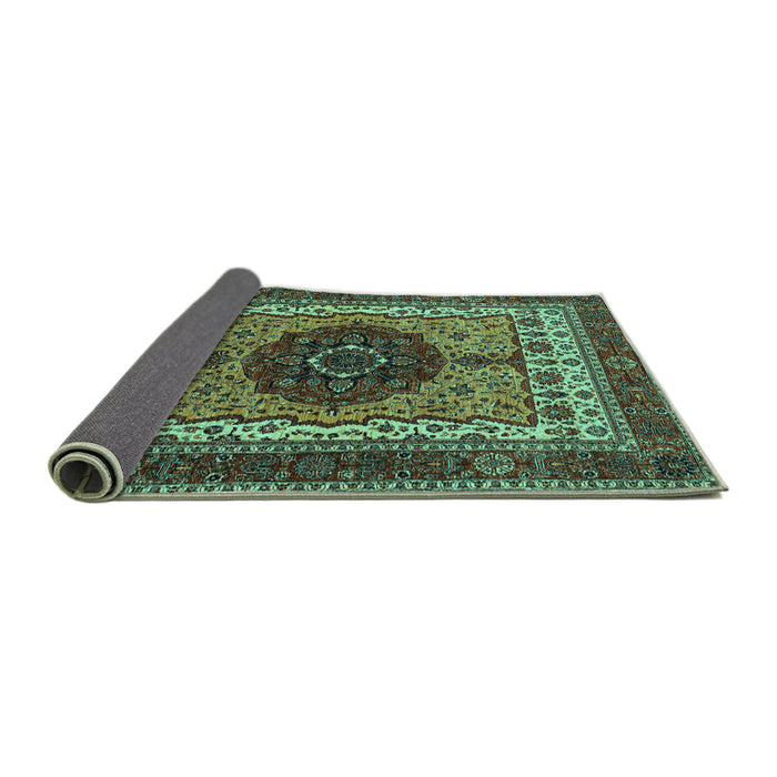 Sideview of Abstract Turquoise Modern Rug, abs4155turq