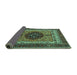 Sideview of Abstract Turquoise Modern Rug, abs4155turq