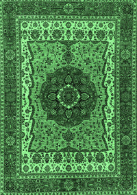 Abstract Emerald Green Modern Rug, abs4155emgrn