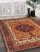 Machine Washable Abstract Saffron Red Rug in a Family Room, wshabs4155