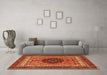 Machine Washable Abstract Orange Modern Area Rugs in a Living Room, wshabs4155org