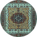 Round Machine Washable Abstract Light Blue Modern Rug, wshabs4155lblu