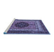 Sideview of Machine Washable Abstract Blue Modern Rug, wshabs4155blu