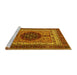 Sideview of Machine Washable Abstract Yellow Modern Rug, wshabs4155yw