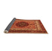 Sideview of Abstract Orange Modern Rug, abs4155org