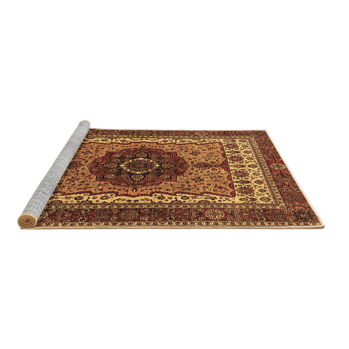 Sideview of Machine Washable Abstract Brown Modern Rug, wshabs4155brn