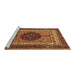 Sideview of Machine Washable Abstract Brown Modern Rug, wshabs4155brn