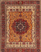 Abstract Saffron Red Modern Rug, abs4155