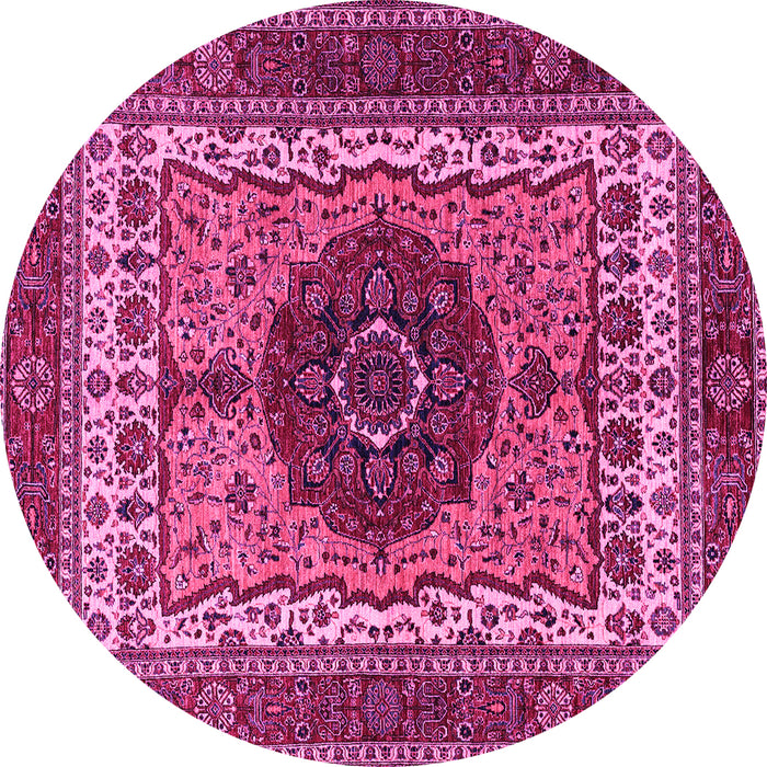 Round Abstract Pink Modern Rug, abs4155pnk
