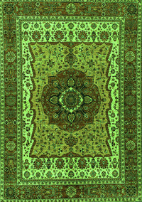 Abstract Green Modern Rug, abs4155grn