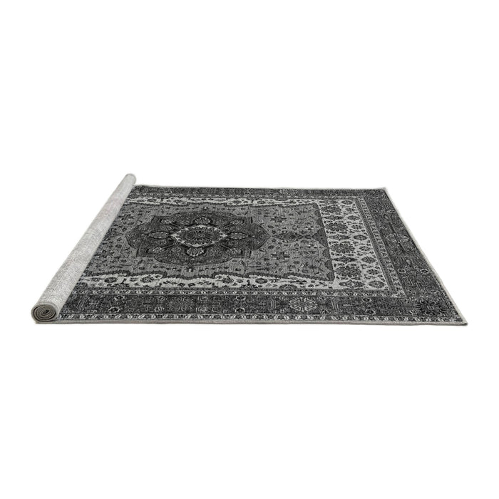 Sideview of Machine Washable Abstract Gray Modern Rug, wshabs4155gry