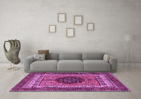 Machine Washable Abstract Purple Modern Rug, wshabs4155pur