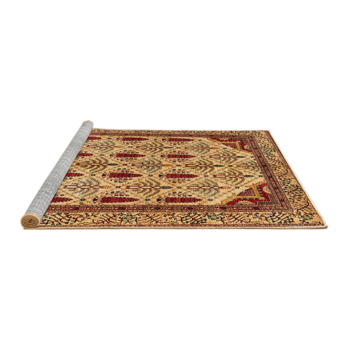 Sideview of Machine Washable Abstract Orange Rug, wshabs4156