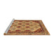 Sideview of Machine Washable Abstract Orange Rug, wshabs4156