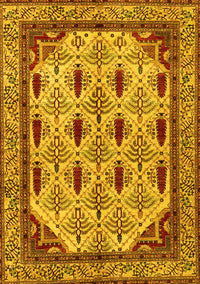 Abstract Yellow Modern Rug, abs4156yw