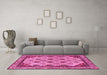 Machine Washable Abstract Pink Modern Rug in a Living Room, wshabs4156pnk