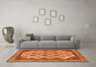 Machine Washable Abstract Orange Modern Area Rugs in a Living Room, wshabs4156org