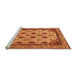 Sideview of Machine Washable Abstract Orange Modern Area Rugs, wshabs4156org